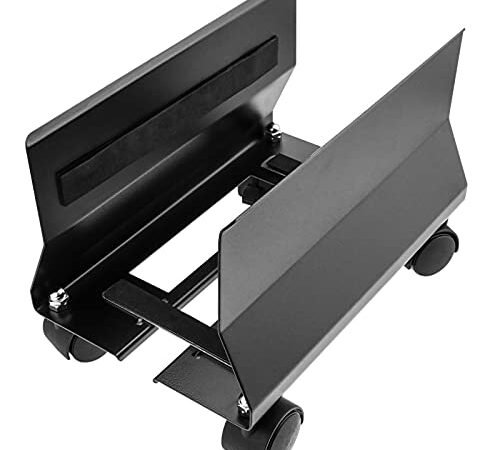 BeMatik - Soporte para Ordenador PC metálico con Ruedas de Color Negro de 95 a 230 mm