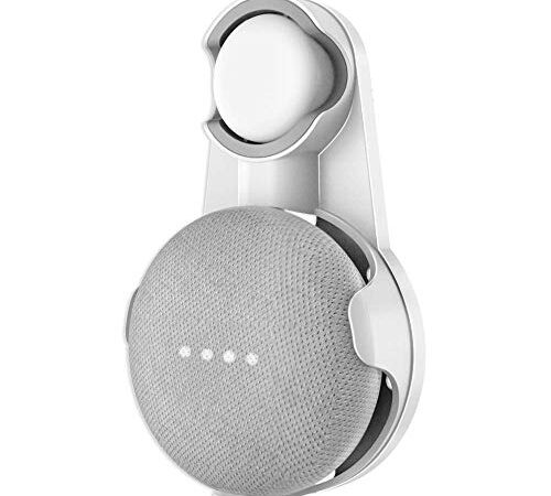 Cozycase Soporte para Google Nest Mini, Google Home Mini, gestión de Cables incorporada sin Tornillos (Blanco + Gris)