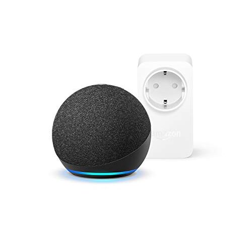 Echo Dot (4.ª generación), Antracita + Amazon Smart Plug (enchufe inteligente WiFi), compatible con Alexa - Kit de inicio de Hogar digital