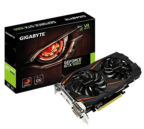 Gigabyte GV-N1060WF2OC - Tarjeta grafica NVIDIA G-Force GTX 1060 Windforce 2 OC (6GB, GDDR5, PCI-E 3.0, DVI-D, HDMI, DP), color negro