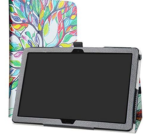 Labanema Huawei MediaPad M5 Lite 10 Funda, Slim Fit Carcasa de Cuero Sintético con Función de Soporte Folio Case Cover para 10.1" Huawei MediaPad M5 Lite 10 Tablet - Love Tree