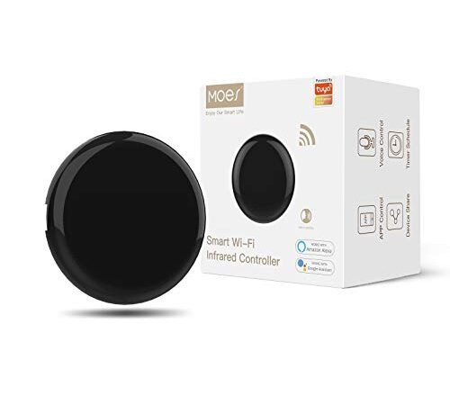 MOES Hub Mini IR Control Remoto Inteligente, Infrarrojo WiFi, Control de Aire Acondicionado Smart Home, Compatible con Alexa Google Home, con la Voz o Las Smart Life/Tuya App, No Funciona con batería