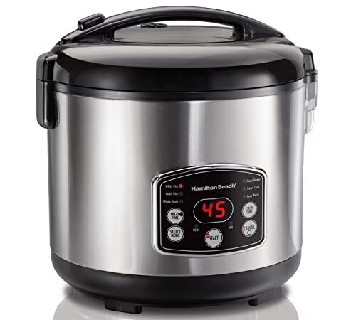 Hamilton Beach Arrocera con Vapor, 700 W, 4.7 litros, Stainless Steel, Acero Inoxidable