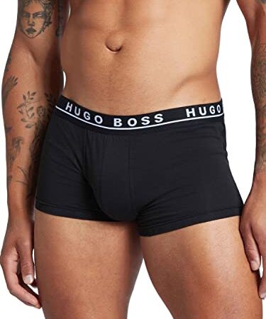 Hugo Boss 3 Pack Men elástico de algodón Calzoncillos Boxer,: Color: Black | Size: Large