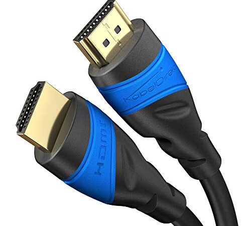 KabelDirekt – 5m – Cable HDMI 4K (4K@60Hz para una Espectacular Experiencia Ultra HD – High Speed con Ethernet, Compatible con HDMI 2.0/1.4, Blu-ray/PS4/PS5/Xbox Series X/Switch, Negro)