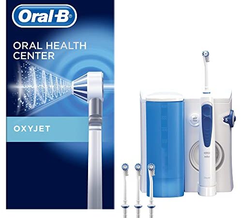 Oral-B Oxyjet Irrigador Dental con Tecnología Microburbujas + 4 Cabezales de Recambio, Limpieza Completa