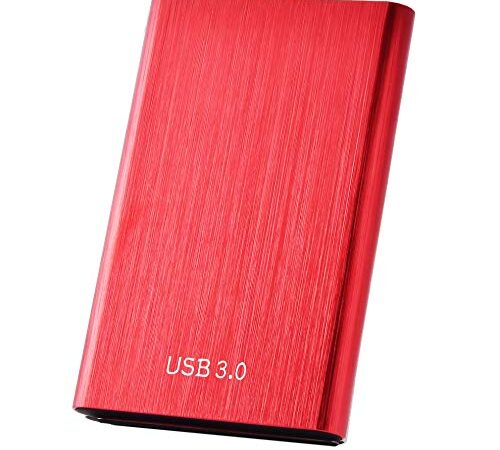 Unidad de estado sólido externa, disco duro portátil de 2 TB, disco duro externo externo SSD de alta velocidad tipo C/USB 3.1 Smart Portable External Hard Drive para Mac, PC, Laptop(2TB Red)