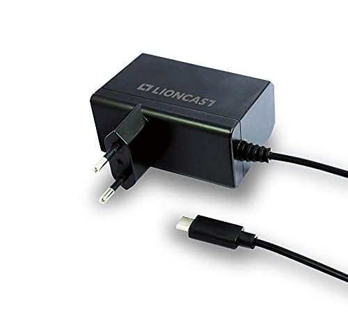 Adaptador Switch Lioncast para Nintendo Switch | Cargador Nintendo Switch Tipo C de Carga Rápida USB-C (Modo Portátil y TV) para Cargar y Jugar Simultáneamente También para Nintendo Switch Lite