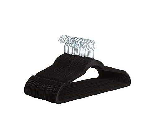 Amazon Basics - Perchas de terciopelo para trajes - Paquete de 30, Negro