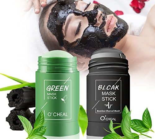 AONAT Green Stick Mask, Green Tea Cleansing Mask, Mascarilla Purificadora de Té Verde y Carbón de bambú, Eliminación profunda de puntos negro, Mejora la sequedad de la piel (2 PACK)