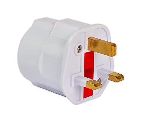 CABLEPELADO Adaptador de Enchufe de Europeo a Enchufe UK | Adaptador Enchufe Viaje | Enchufe Tipo C a Tipo G | Blanco