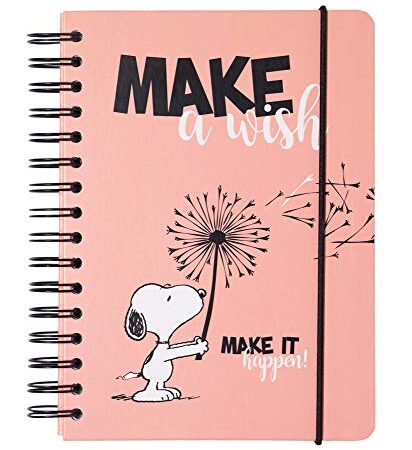 Cuaderno Snoopy - Cuaderno A5 - Cuaderno punteado | Bullet Journal - Cuaderno de notas - Bloc de notas A5 - Licencia oficial