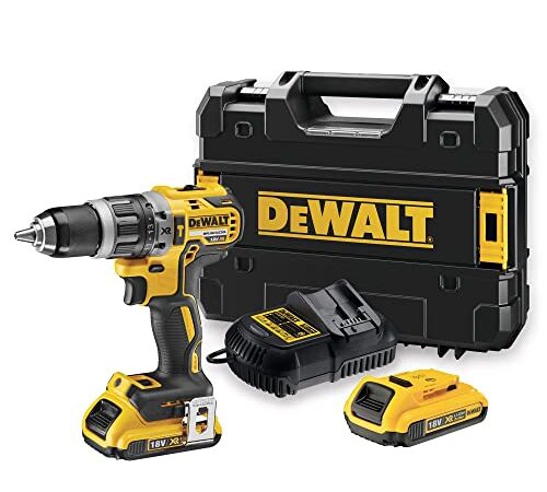 DEWALT DCD796D2-QW - Taladro percutor 18V, 34.000 ipm, 2 baterías de litio 2Ah, cargador y maletín TSTAK