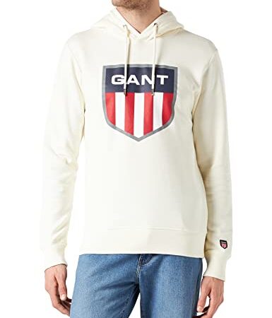 GANT D1 Retro Shield-Sudadera con Capucha, Fuente de Huevo, M para Hombre