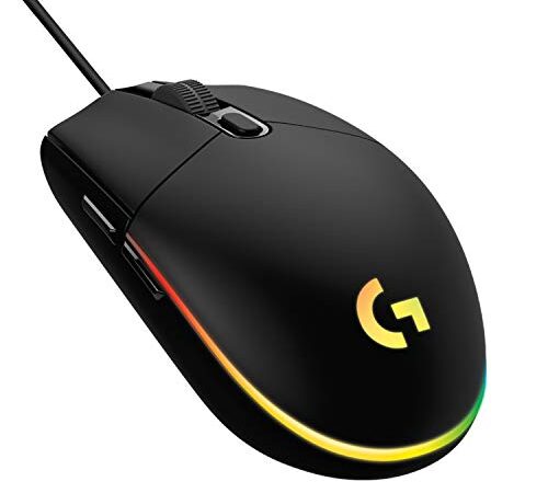 Logitech G203 LIGHTSYNC Ratón Gaming con Iluminación RGB Personalizable, 6 Botones Programables, Captor 8K para Gaming, Seguimiento de hasta 8,000 DPI, Ultra-ligero - Negro