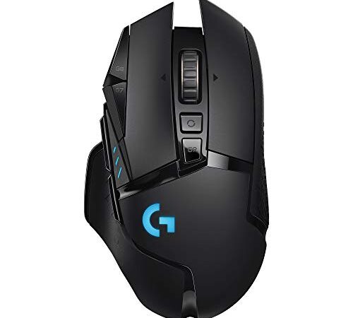 Logitech G502 LIGHTSPEED Ratón Gaming Inalámbrico, Captor HERO 25K, 25,600 DPI, RGB, Peso Reducido, 11 Botones Programables, Batería Larga Duración, POWERPLAY-compatibile, PC, Negro