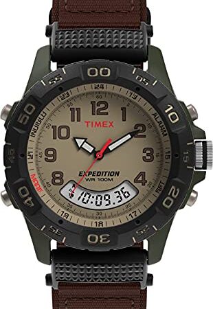 Timex Reloj de pulsera para Hombre con correa de Nylon, color Marrón T45181