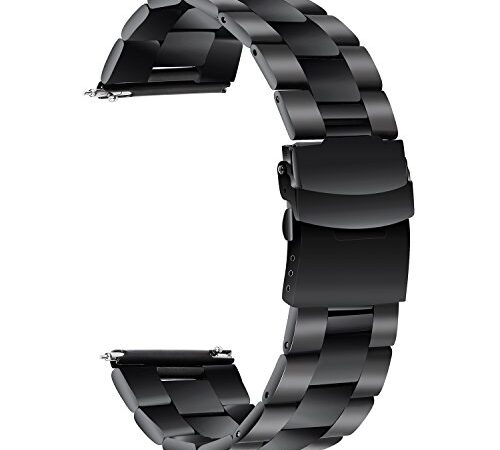 TRUMiRR 22mm Banda de Reloj de liberación rápida Banda de Seguridad de Acero Inoxidable de la Hebilla para Samsung Galaxy Watch3 45mm/Gear S3 Frente clásico,Moto 360 2 46mm, ASUS ZenWatch 1 2 Hombres