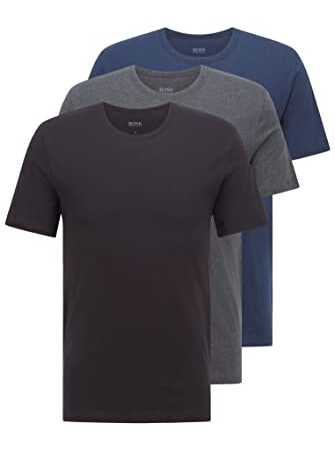 BOSS T-Shirt RN 3P Co Camiseta, Open Blue 497, M (Pack de 3) para Hombre