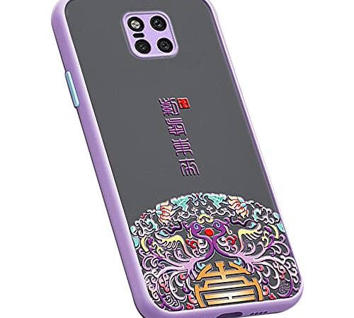 Dqtaoply Funda compatible con Huawei Mate 20 Pro, estilo chino, translúcido, mate, rígida, funda para teléfono móvil + carcasa de silicona TPU para Huawei Mate 20 Pro (púrpura)