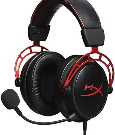 HyperX Cloud Alpha – Cascos de Gaming con cable trenzado extraíble, compatibles con PS4, Xbox One y platformas de 3.5 mm, Color Rojo/Negro