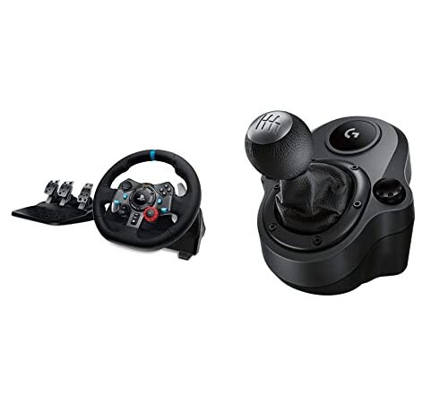 Logitech G 29 Driving Force Volante de Carreras y Pedales, Force Feedback, Aluminio Anodizado, Palancas de cambio + Driving Force Palanca de Cambio para Volantes de Carreras G29 y G920