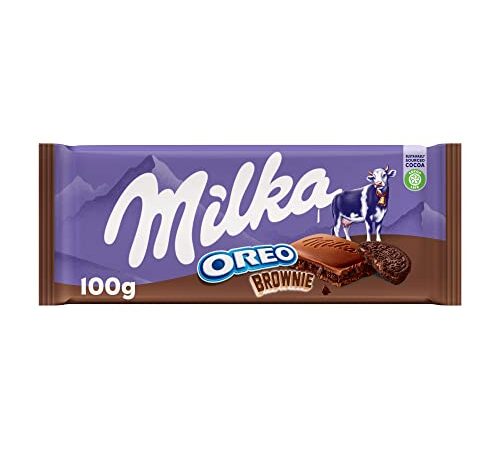 Milka Oreo Brownie - Con Leche De Los Alpes Relleno De Galleta Oreo - Tableta De G, Chocolate, 100 Gramo