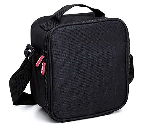 TATAY Urban Food Casual - Bolsa Térmica Porta Alimentos, 3L de Capacidad, 2 Tuppers Herméticas de Cristal de 0.57 l Incluídas, Color Negro, 22 x 12 x 21.5 cm