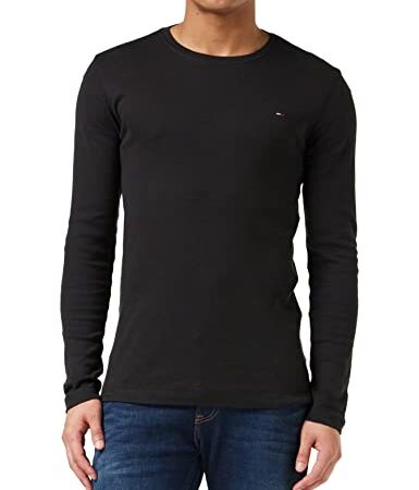 Tommy Hilfiger Original Rib, Blusa Hombre, Negro (Tommy Black 078), L