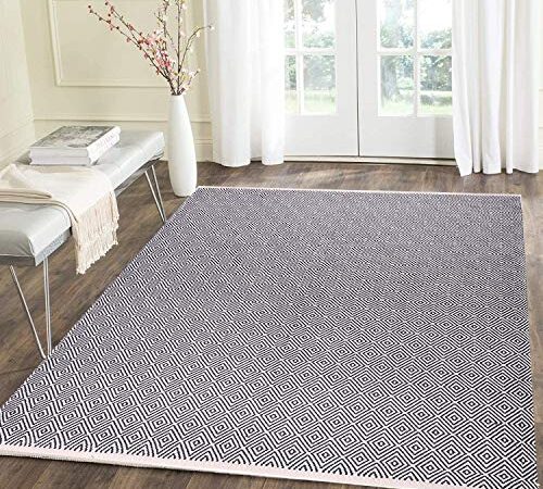 U'Artlines Alfombra de algodón de 120x180cm, Reversible, para Interiores, Alfombra Tejida a Mano, Alfombra de algodón para salón, Dormitorio, Cuarto de Lavado, Entrada