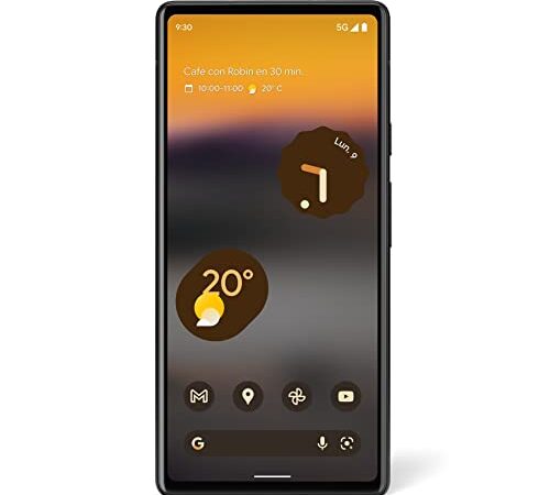 Google Pixel 6a: smartphone 5G Android libre con cámara de 12 megapíxeles y batería de 24 horas de duración, de color Carbón