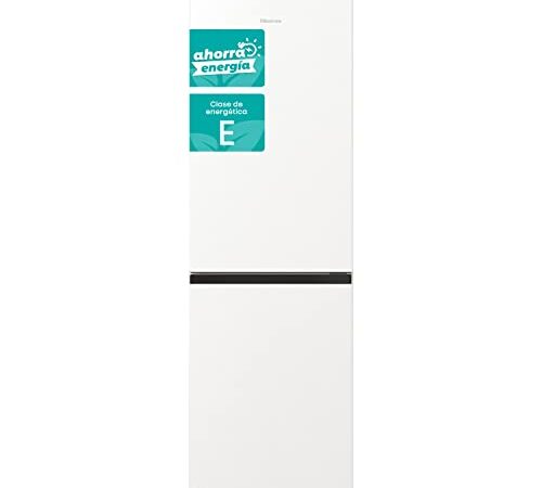 Hisense RB390N4AW21 Frigorífico Combi, Total No Frost, Blanco Altura 1,85m, Capacidad neta 3 L, ECO mode, Botellero, Silencioso 38 dBA