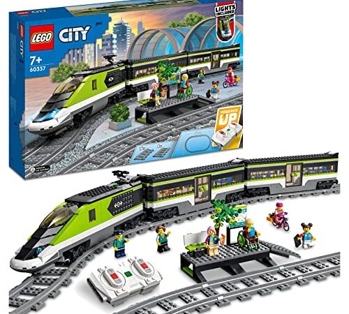 LEGO 60337 City Tren de Pasajeros de Alta Velocidad, Juguete, Vehículo Teledirigido para Niños de 7 Años o Más con Luces y Vías, Idea de Regalo