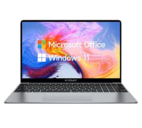 TECLAST Ordenador portatil 15,6 Pulgadas F15PLUS 8GB+256GB SSD Laptop Windows 10 Intel Celeron N4120,Quad Core 2,6 GHz,1920 × 1080,Notebook de PC(USB 3.0,Mini HDMI,38000mWh,QWERTY y TF Expandible)