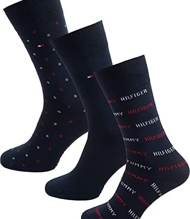 Tommy Hilfiger TH Men Sock 3P GIFTBOX Calcetines CLSSC, Navy, 43/46 Hombres