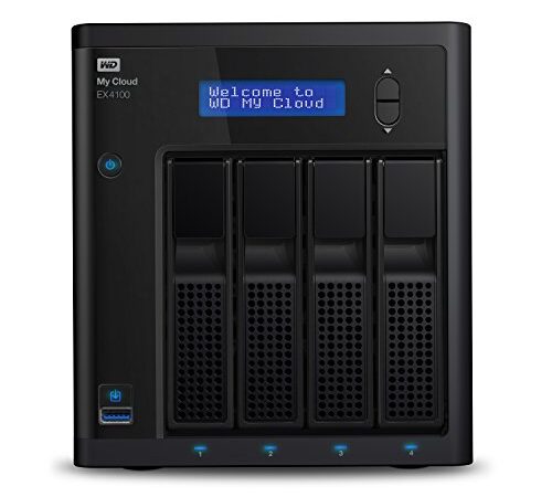 Western Digital My Cloud EX4100, Almacenamiento en Red NAS, 4 Compartimentos, Conexión de Redes Ethernet, My Cloud OS, 32TB, Negro