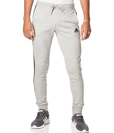 adidas M 3S FT TC PT Pants, Mens, Medium Grey Heather/Black