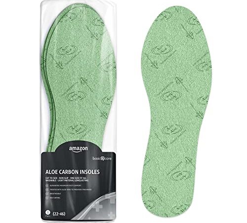 Amazon Basic Care - Plantillas de carbón activado - 3 pares (tamaño: 22-46)