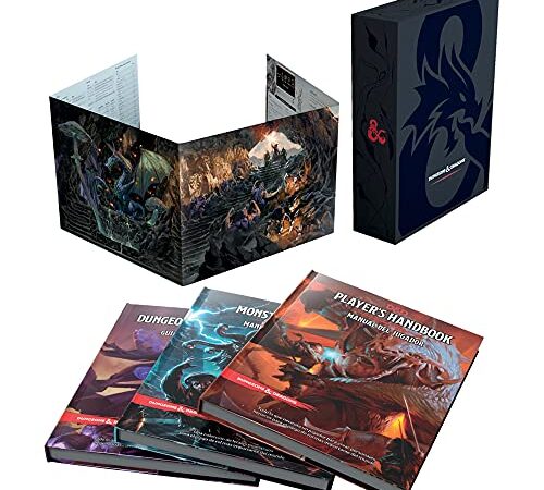 D&D SET DE REGALO DE LOS REGLAMENTOS BÁSICOS: Player’s Handbook / Dungeon Master’s Guide / Monster Manual / DM Screen (Dungeons & Dragons)