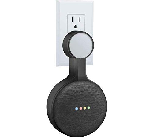 Greenlans-1 - Soporte de pared compatible con Google Home Mini altavoz inteligente para cocina, baño, dormitorio, sala de estar, oficina, color negro carbón