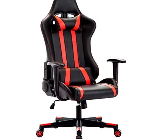 IntimaTe WM Heart Silla Gaming, Silla Gamer Ergonómica,Silla Escritorio Giratoria,Silla de Oficina con Reposacabeza Apoyo y Cojín Lumbar, para Los Jugadores de PC Gamer, Rojo