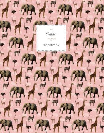 Safari Notebook - Lined Pages - A4 - Premium: (Pink Edition) Fun Animal Notebook 192 lined pages (A4 / 8.27x11.69 inches / 21x29.7cm)