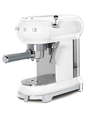 Smeg ECF01WHEU - Cafetera Espresso, Blanco