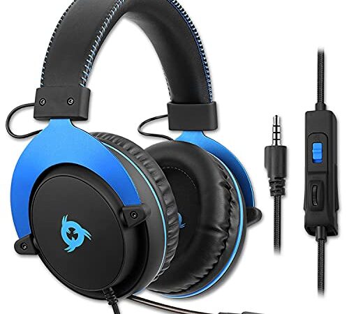 KLIM Rush - Auriculares Gaming + Diadema cómoda y Ajustable + Cascos con micrófono + Clavija Jack de 3,5 mm + Cascos PS5 PS4 PC Mac Xbox One Switch iOS Android + 5 años de garantía + NUEVOS 2022