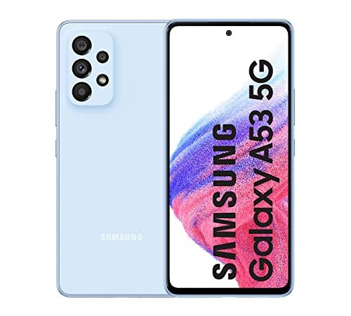 Samsung Galaxy A53 5G (256 GB) Azul - Teléfono Móvil con Pantalla de 6,5'', Smartphone Android de 8 GB de RAM, Memoria Interna Ampliable, Batería de 5000 mAh y Carga Super Rápida (Versión ES)