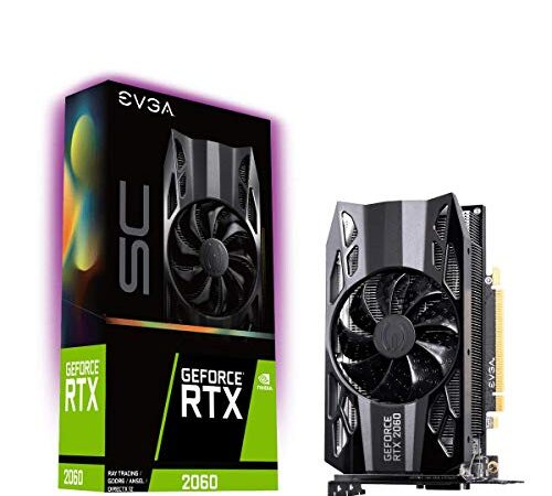 EVGA GeForce RTX 2060 SC, OVERCLOCKED, 2.75 Slot Extreme Cool, 70C Gaming, 06G-P4-2062-KR, 6GB GDDR6, Color Negro