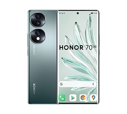 HONOR 70 Smartphone, teléfono móvil 5G, SIM Libre Desbloqueado, 8+256GB, cámara Trasera Triple de 54 MP, Pantalla Curva OLED de 120 Hz, 6.67 Pulgadas, Android 12, 4800 mAh, Verde Esmeralda