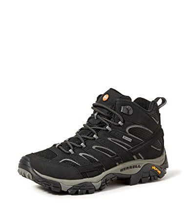 Merrell Moab 2 Mid GTX, Botas de Senderismo Hombre, Negro (Black), 43 EU