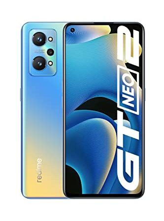 realme GT Neo 2 Smartphone Libre, Procesador Qualcomm Snapdragon 870 5G, Pantalla AMOLED E4 de 120 Hz, Carga SuperDart de 65W, Cámara triple de IA de 64 MP, Dual Sim, NFC, 8GB+128GB, Neo Bue