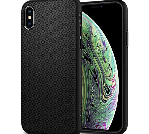 Spigen Funda Liquid Air Compatible con iPhone XS y Compatible con iPhone X - Negro